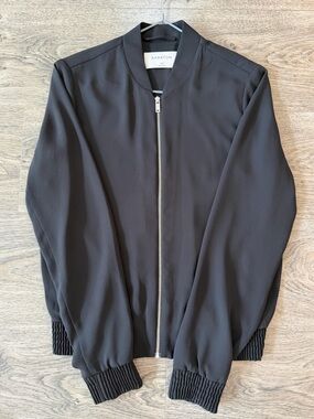 NEW Babaton Black Zip Jacket with Silver Hardware